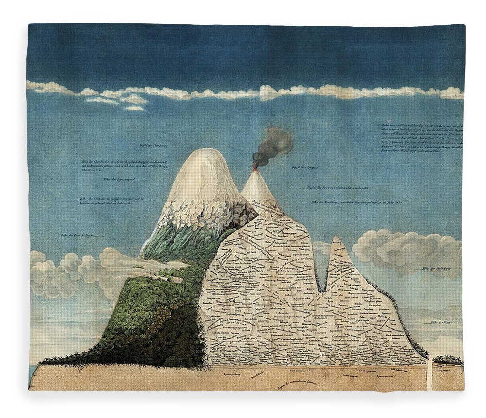 History Fleece Blanket featuring the photograph Alexander Von Humboldts Chimborazo Map by Science Source