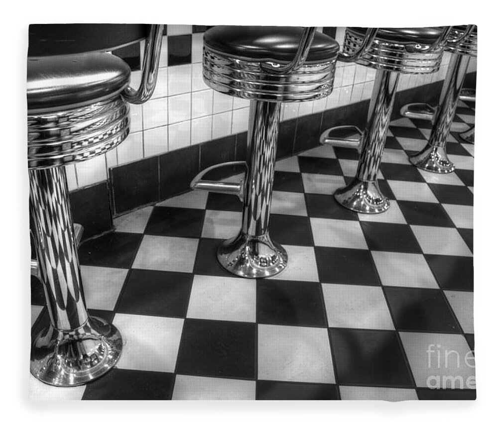 Diner Fleece Blanket featuring the photograph All American Diner by Bob Christopher