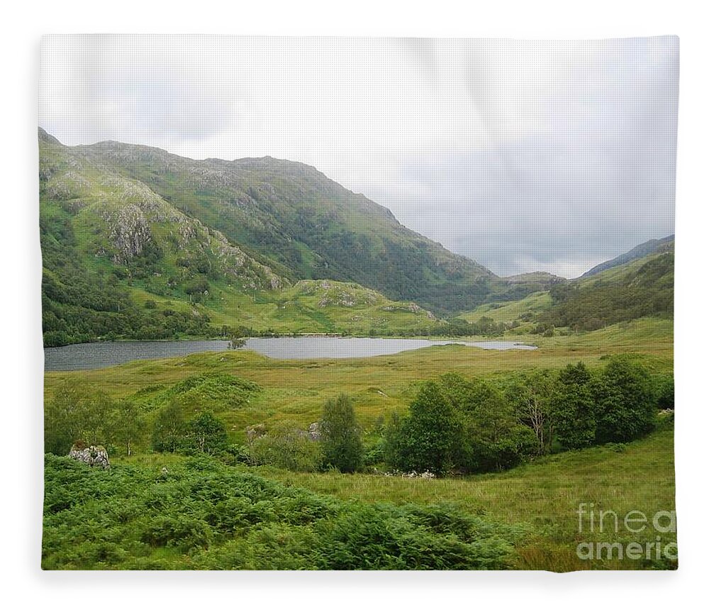 Scottish Highlands Fleece Blanket featuring the photograph All The Greens by Denise Railey