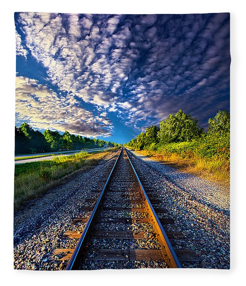 Train Fleece Blanket featuring the photograph All The Way Home by Phil Koch