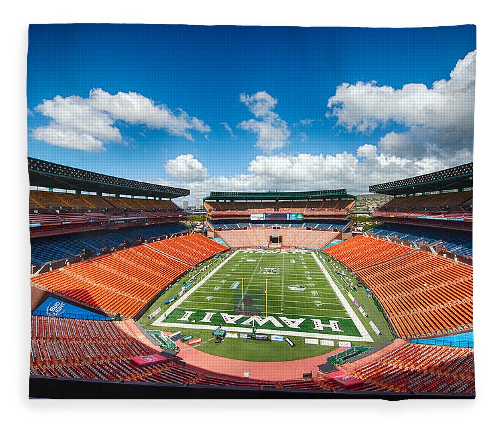 Hawaii Fleece Blanket featuring the photograph Aloha Stadium by Dan McManus