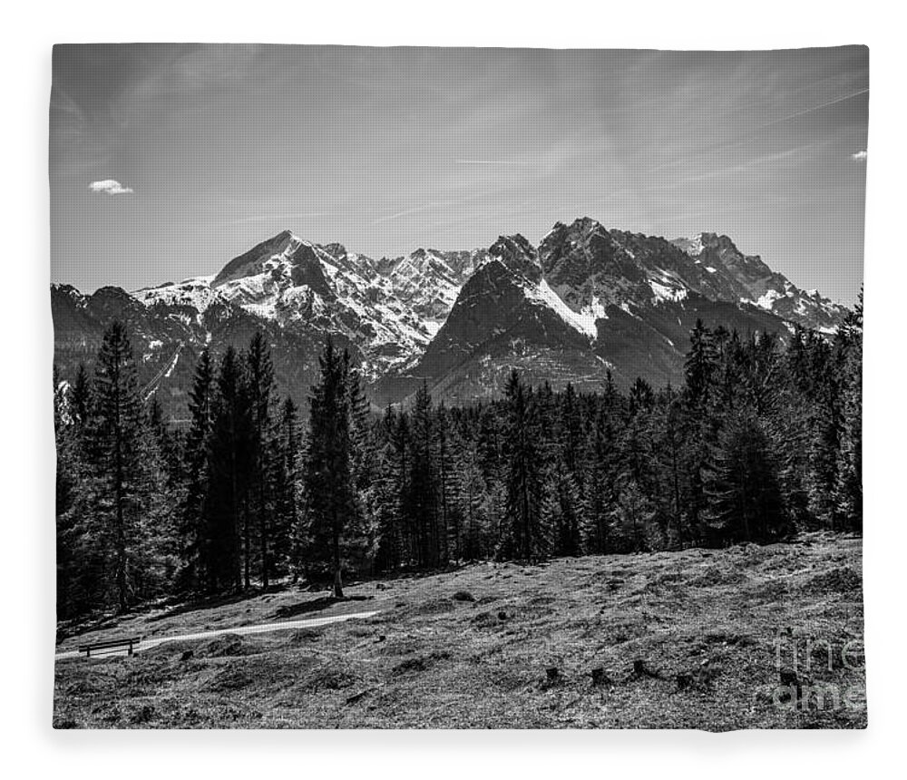 Alpspitze Fleece Blanket featuring the photograph Alpspitze till Zugspitze II by Hannes Cmarits