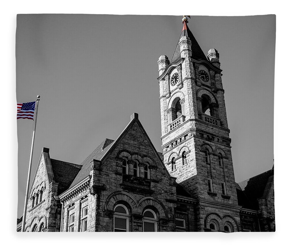 Courthouse Fleece Blanket featuring the photograph American Courthouse by James Meyer