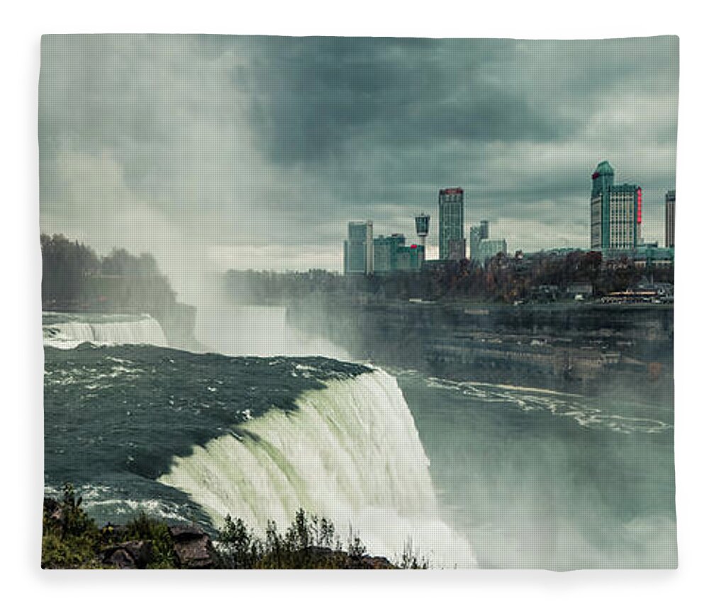 Tranquility Fleece Blanket featuring the photograph American Falls, Niagara River And by D3sign