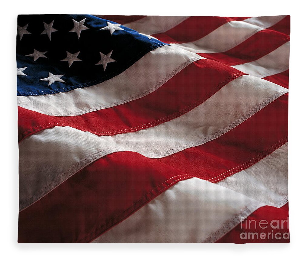 Old Glory Fleece Blanket featuring the photograph American Flag by Jon Neidert
