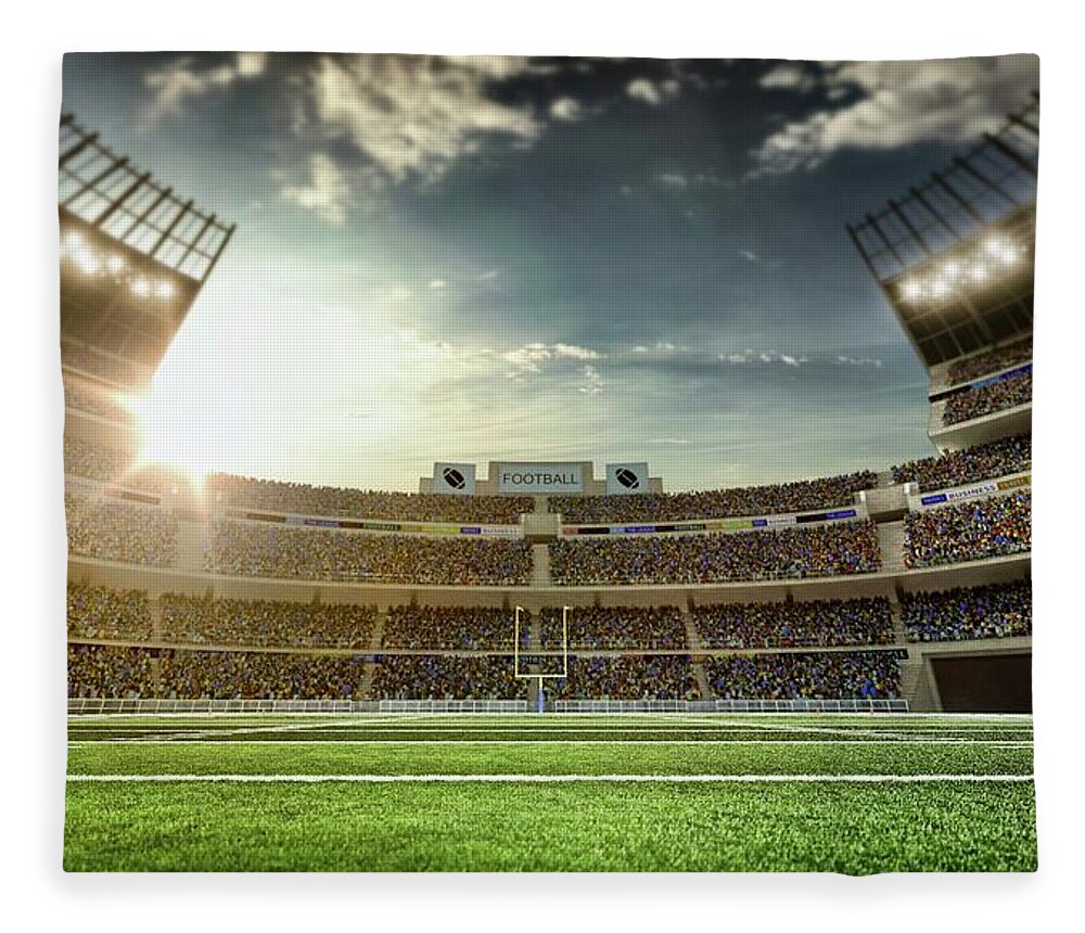 Empty Fleece Blanket featuring the photograph American Football Stadium by Dmytro Aksonov