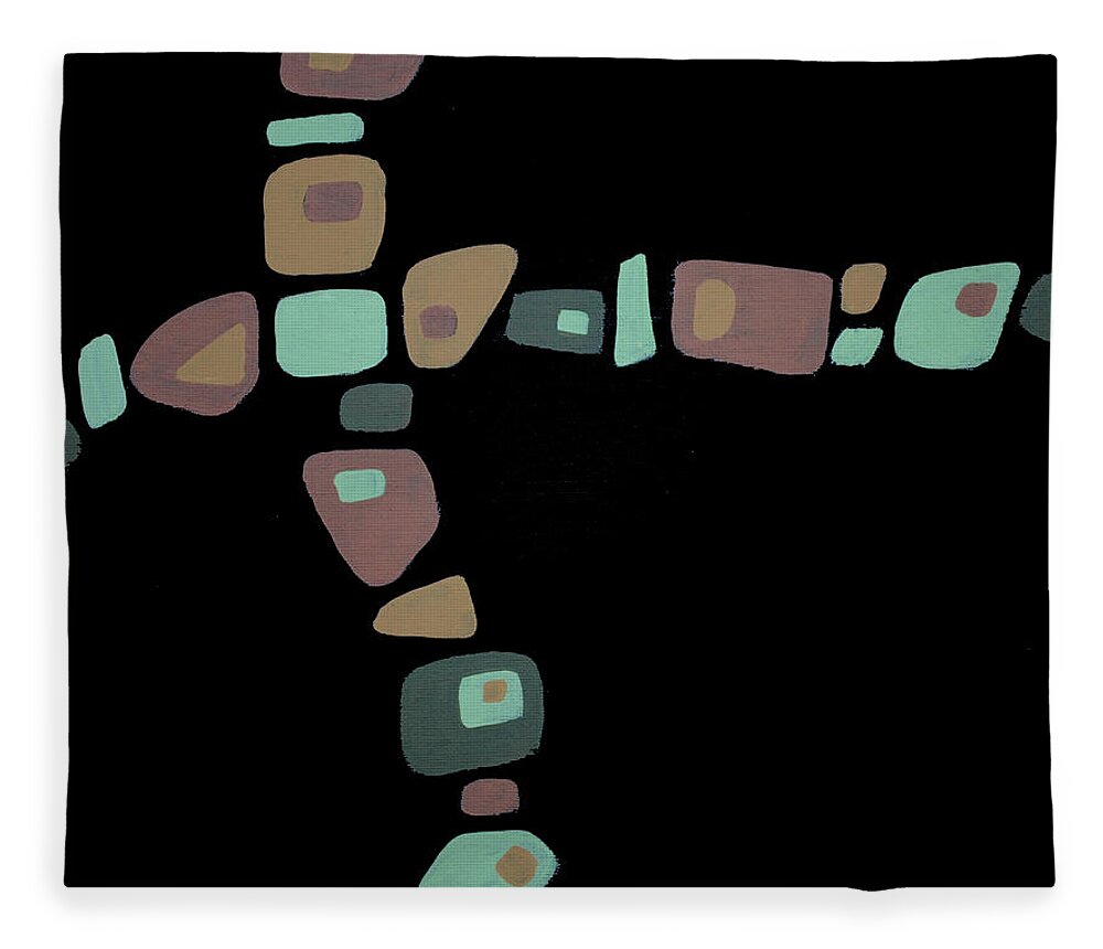 Abstract Fleece Blanket featuring the painting Amoeba 1 by Glenn Pollard