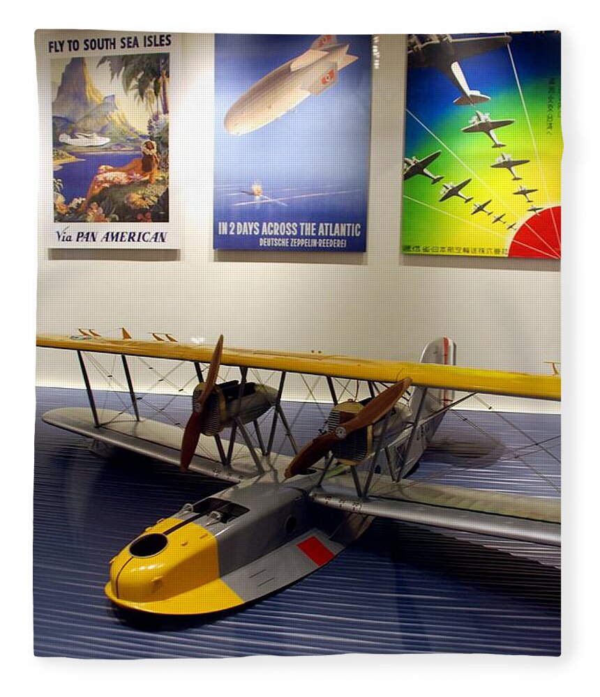 Aviation Fleece Blanket featuring the photograph Amphibious Plane and Era Posters by Kenny Glover