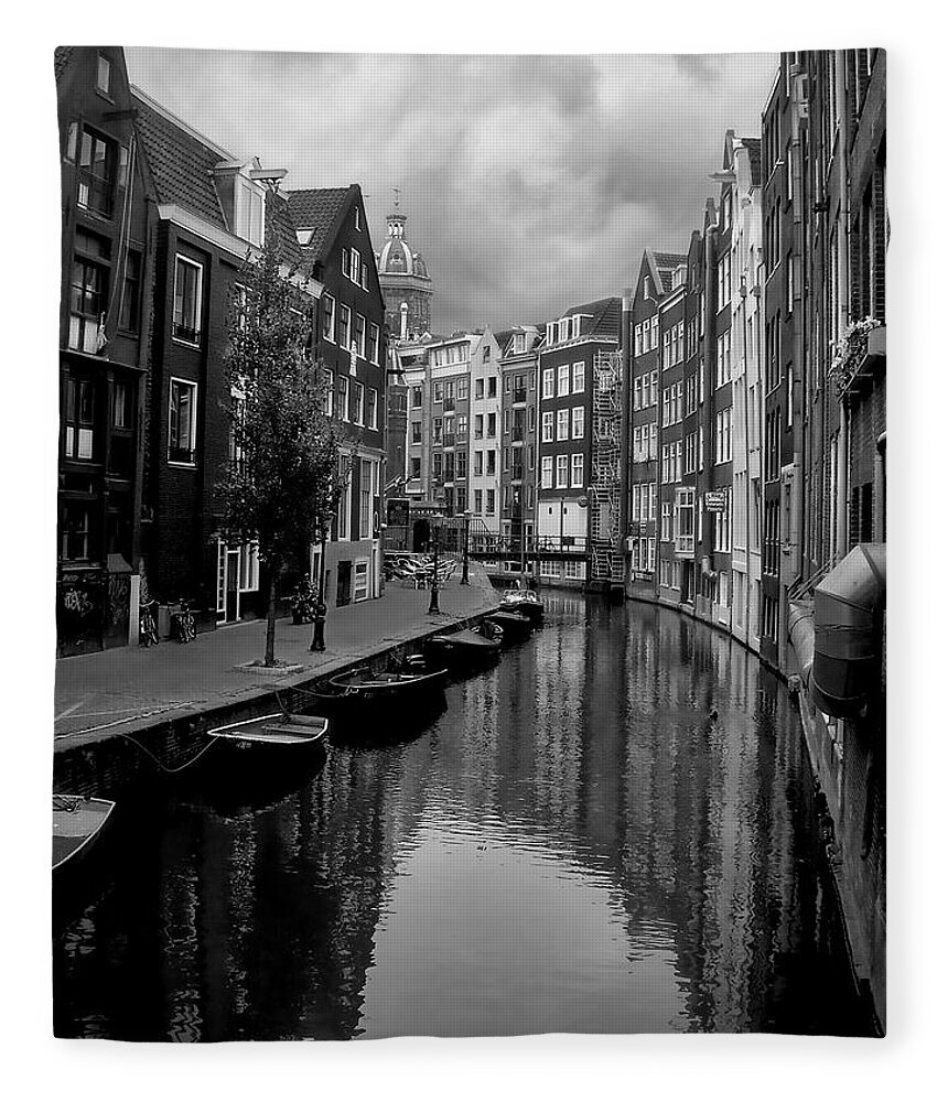 Amsterdam Fleece Blanket featuring the photograph Amsterdam Canal by Heather Applegate
