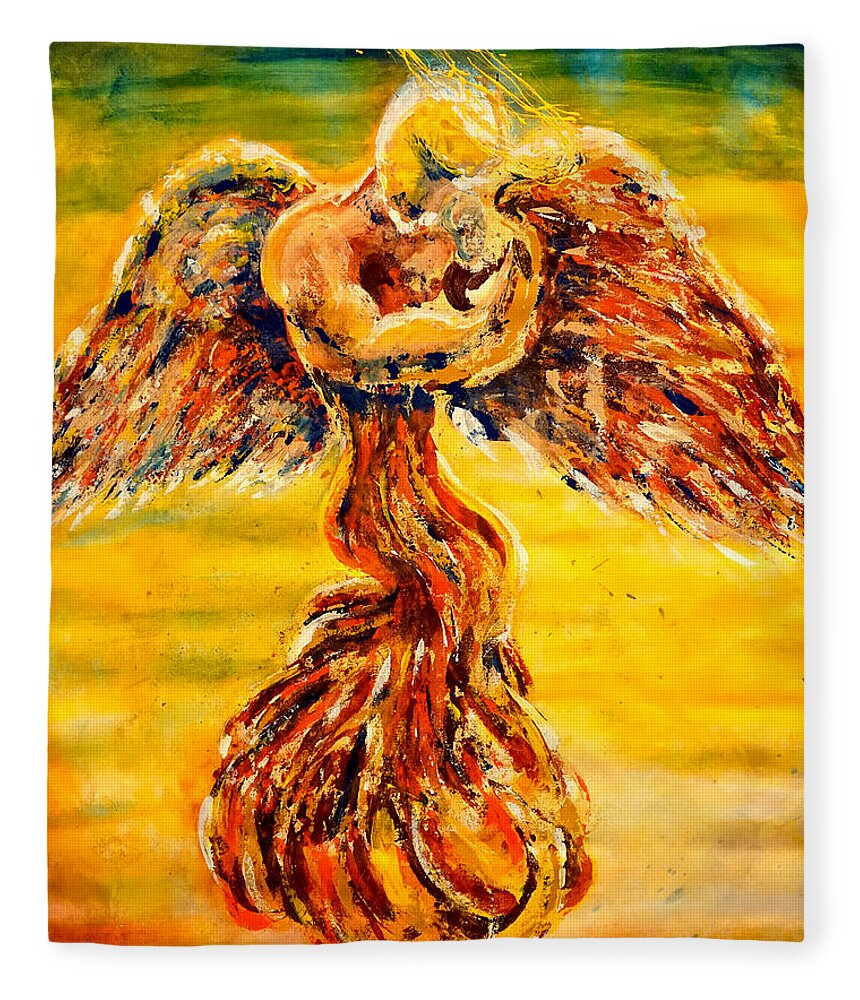 Original Fleece Blanket featuring the painting An Angels Love by Giorgio Tuscani