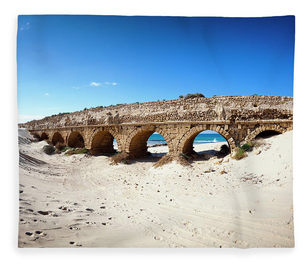 Arch Fleece Blanket featuring the photograph Ancient Aqueduct by Pleasureofart