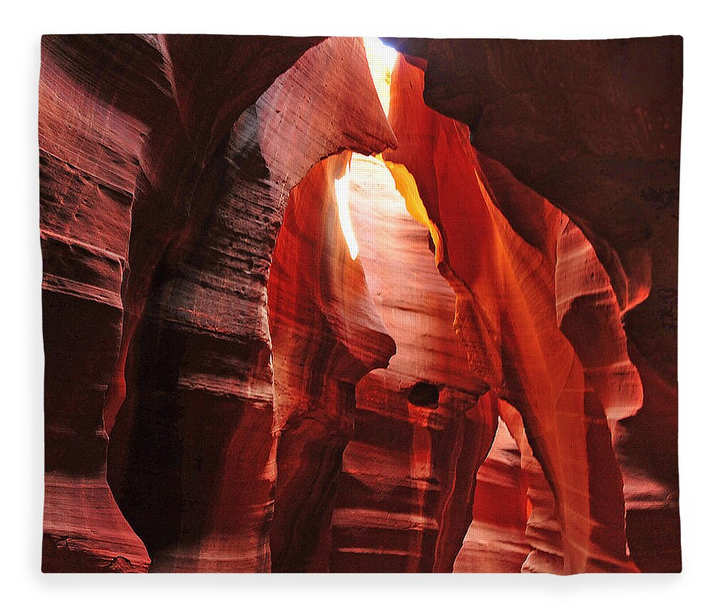 Antelope Canyon Fleece Blanket featuring the photograph Antelope Canyon 3 by Mitchell R Grosky