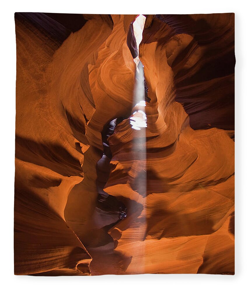 Antelope Canyon Fleece Blanket featuring the photograph Antelope Canyon A Narrow Canyon Carved by Brian Guzzetti / Design Pics