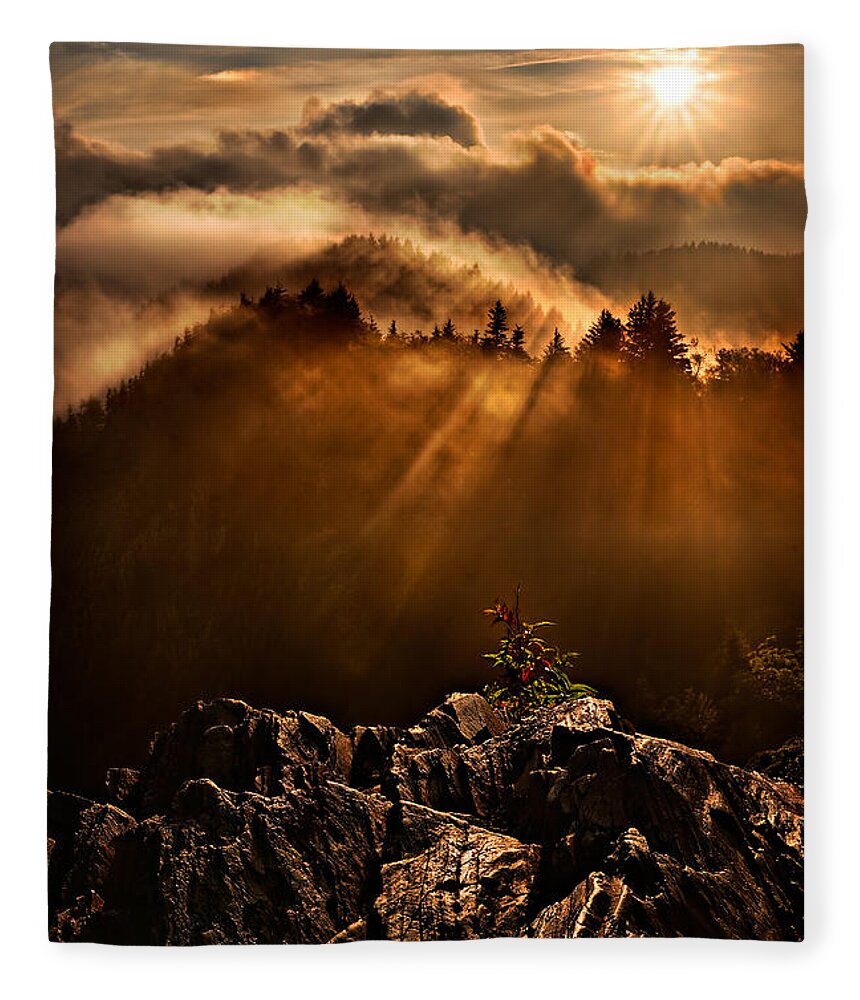 2011 Fleece Blanket featuring the photograph Appalachian Dawn by Robert Charity