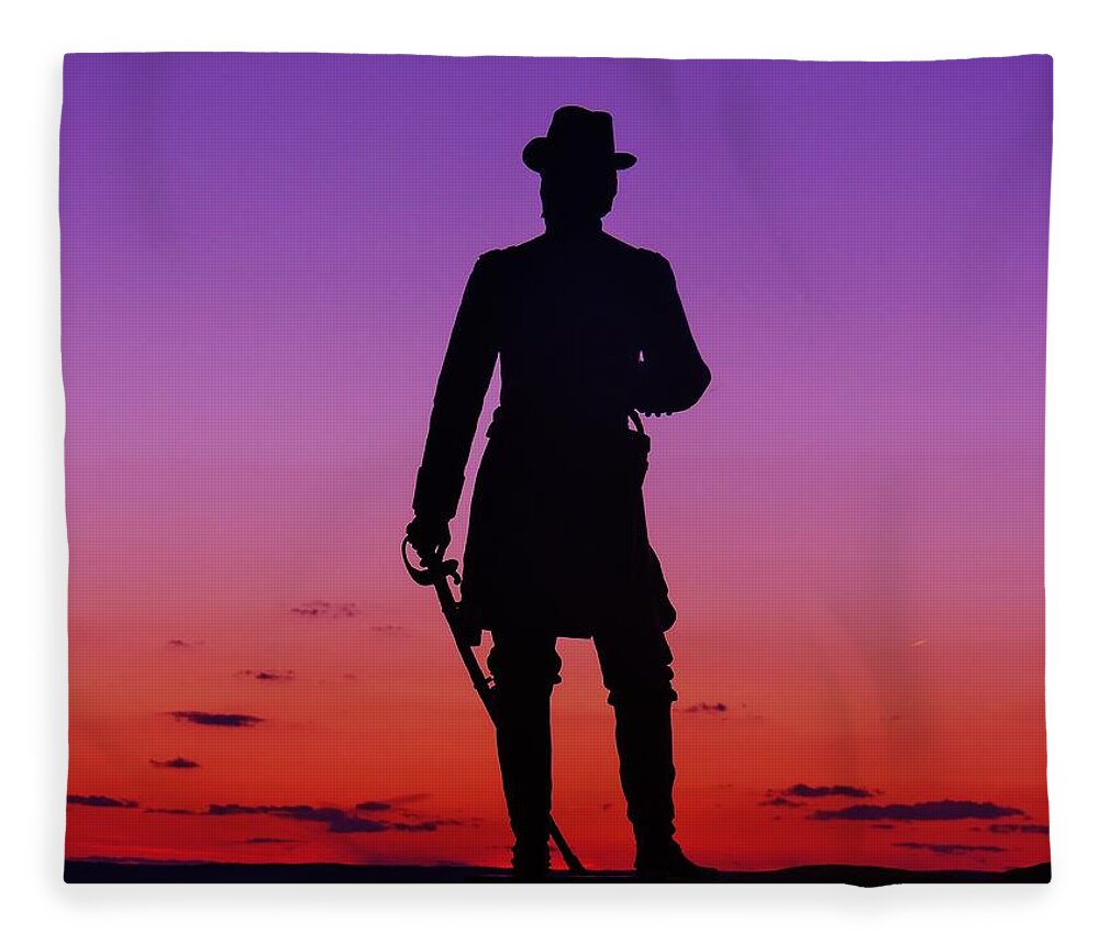 Gettysburg Fleece Blanket featuring the photograph April Sunset in Gettysburg by Ed Sweeney