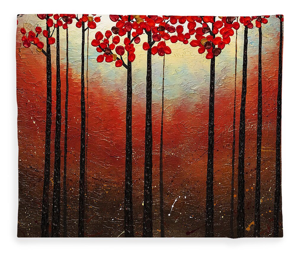 Abstract Art Fleece Blanket featuring the painting Aroma do Campo by Carmen Guedez