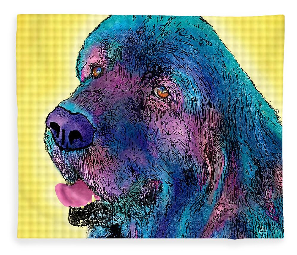 Mouth Fleece Blanket featuring the digital art Arthur by Marlene Watson
