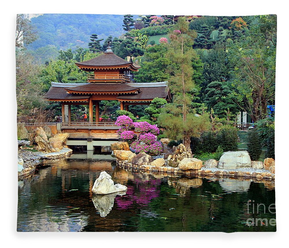 Forest Fleece Blanket featuring the photograph Asian garden by Amanda Mohler