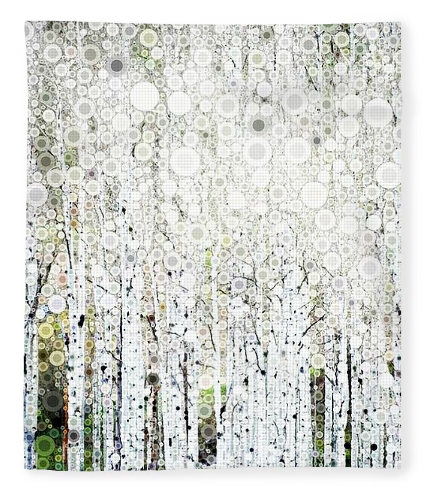 Aspen Fleece Blanket featuring the digital art Aspens in the Spring by Linda Bailey