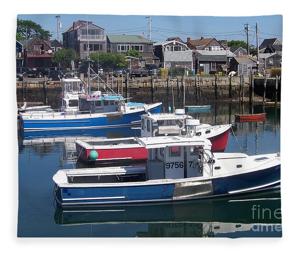 Boats. Boats On The Water Fleece Blanket featuring the photograph Colorful Boats by Eunice Miller