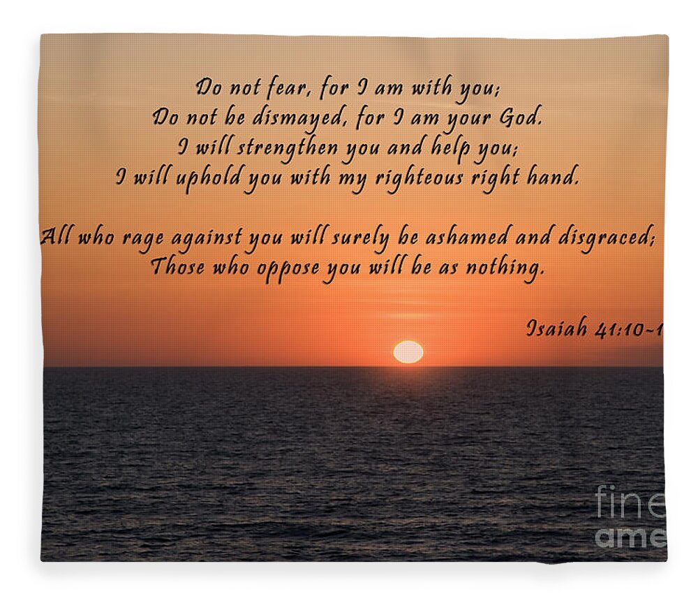 Beach Fleece Blanket featuring the photograph Atlantic Sunrise Scripture by Jill Lang