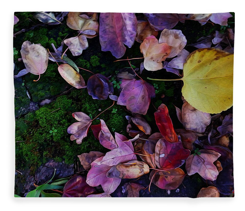 Vincent Franco Fleece Blanket featuring the digital art Autumn Carpet by Vincent Franco