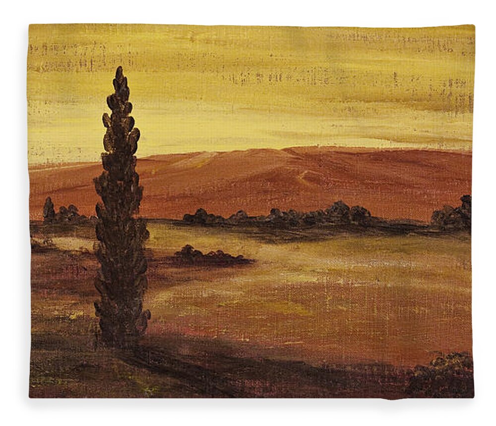 Landscape Fleece Blanket featuring the painting Autumn Glow by Darice Machel McGuire