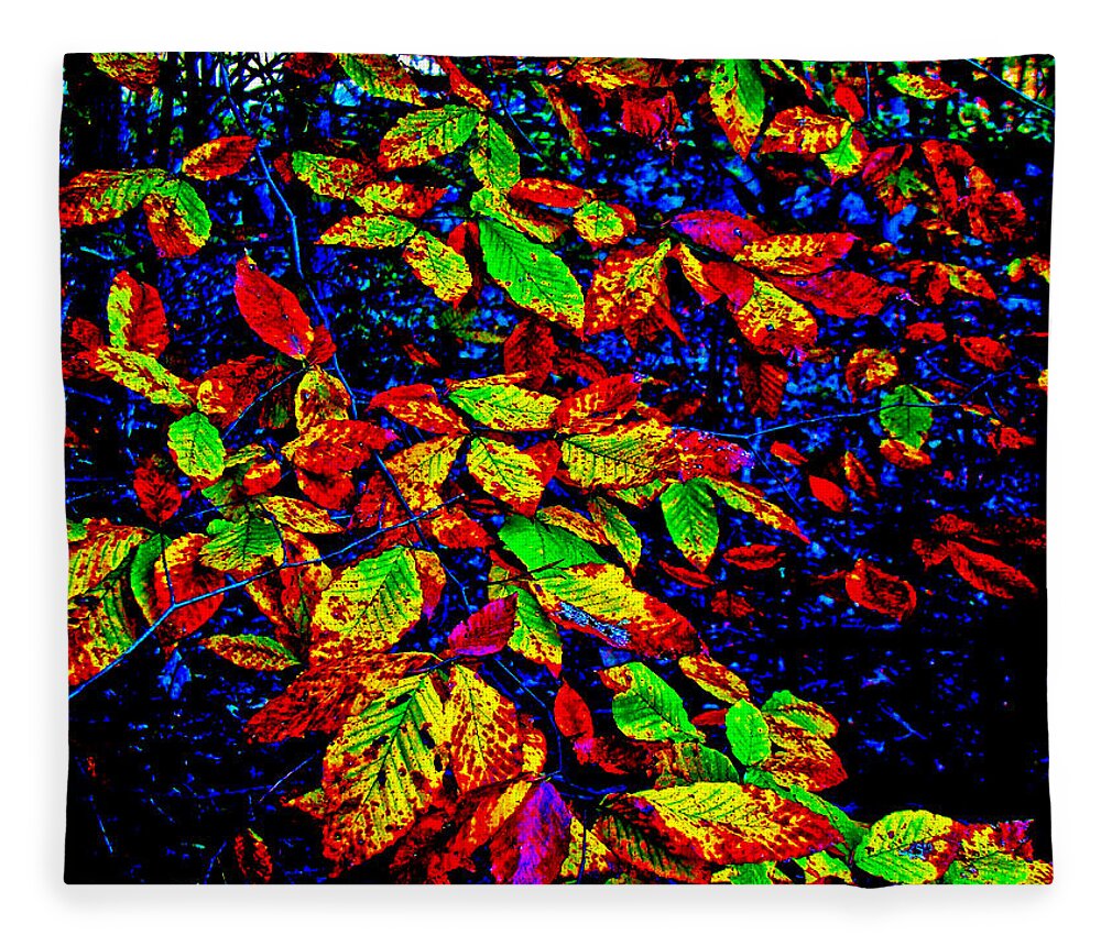 Autumn Fleece Blanket featuring the photograph Autumn In Extremis by Carol Senske