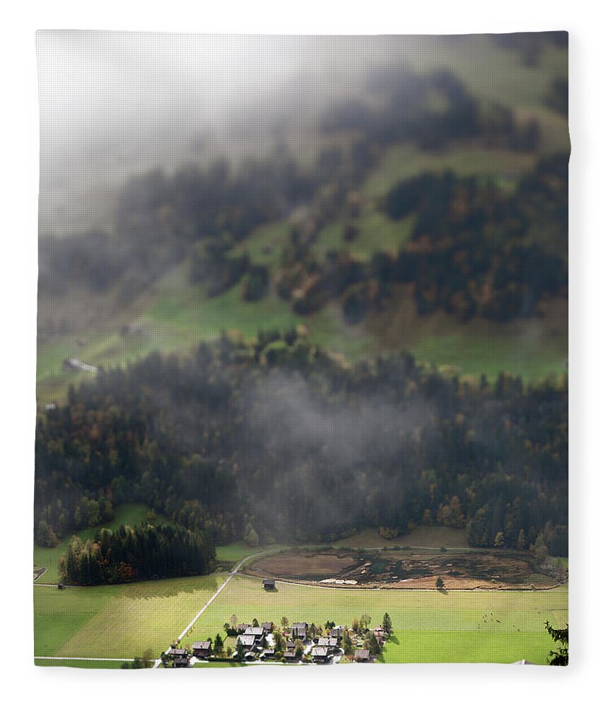 Simmental Cattle Fleece Blanket featuring the photograph Autumn Landscape In Bernese Oberland by Pidjoe