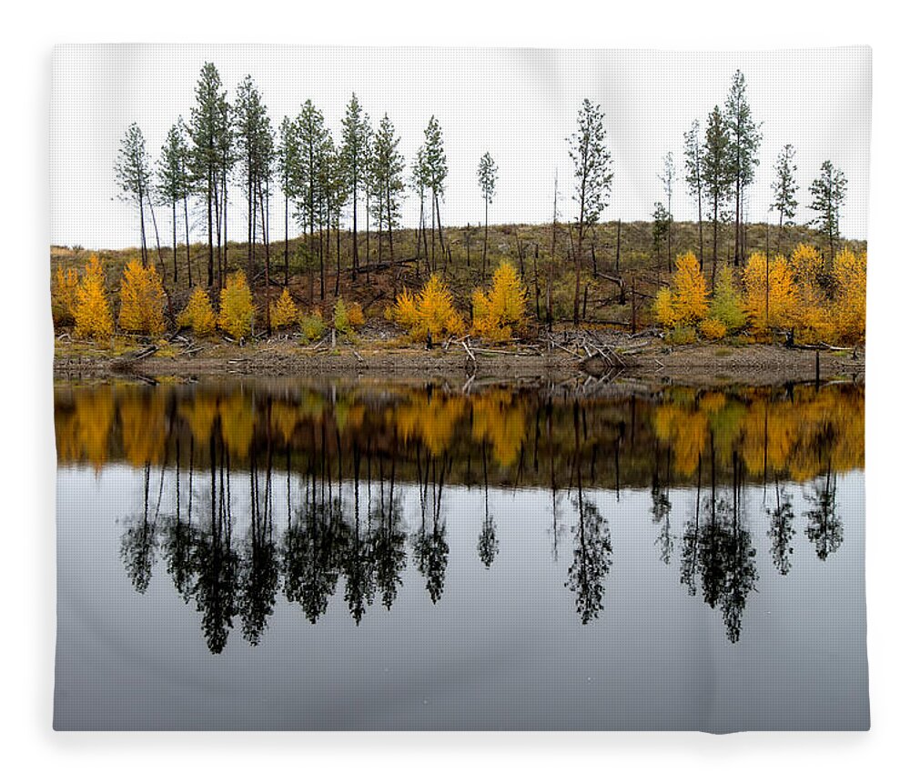 Reflections Fleece Blanket featuring the photograph Autumn Reflection by Allan Van Gasbeck
