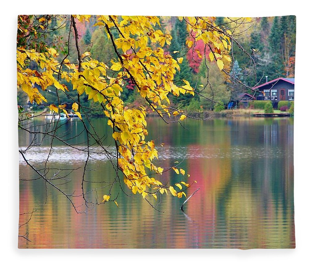 Autumn Fleece Blanket featuring the photograph Autumn Reflection by Cristina Stefan