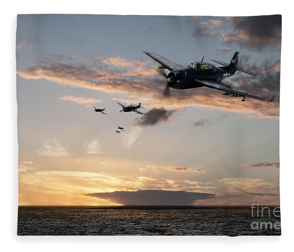 Grumman Avenger Tbf Fleece Blanket featuring the digital art Avenger by Airpower Art