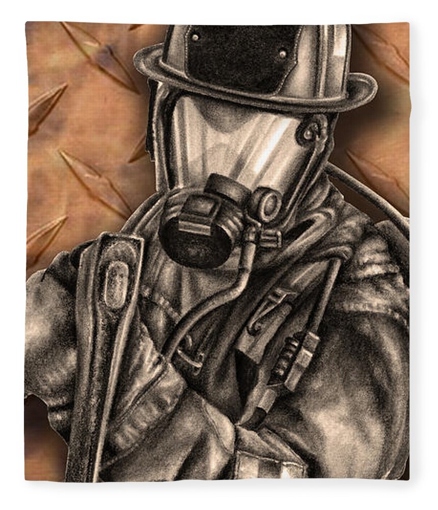 Firefighter Fleece Blanket featuring the digital art Axe2 by Jodi Monroe