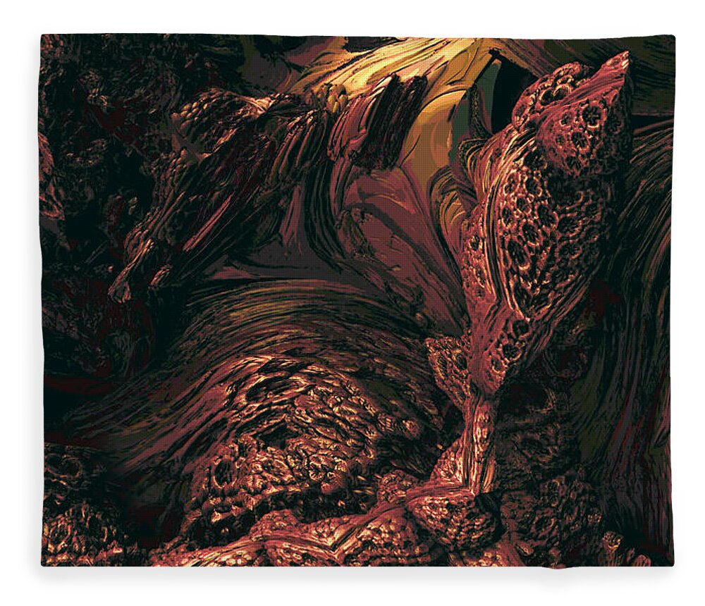 Abstracts Fleece Blanket featuring the digital art Azathoth by Matthew Lindley