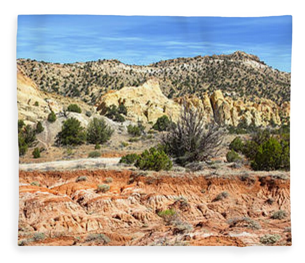Desert Fleece Blanket featuring the photograph Backroads Utah Panoramic by Mike McGlothlen