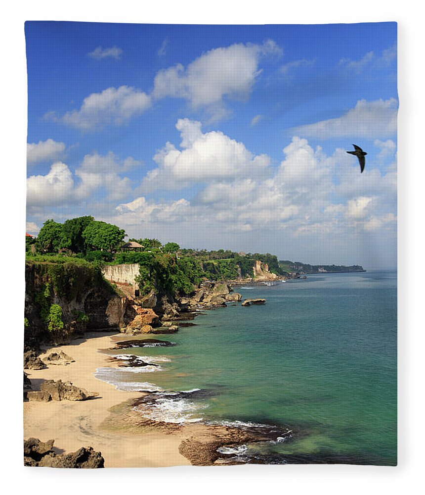 Scenics Fleece Blanket featuring the photograph Bali, Bukit Peninsula, Tegalwangi Beach by Michele Falzone