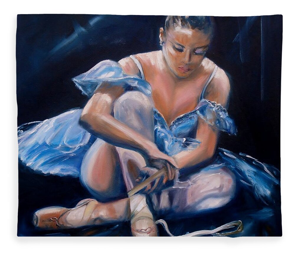 Female Fleece Blanket featuring the painting Ballerina II by Donna Tuten