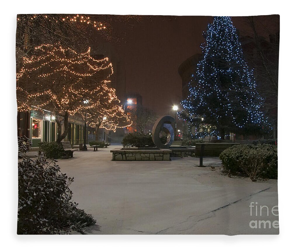 Park Fleece Blanket featuring the photograph Bangor Maine Christmas by Glenn Gordon