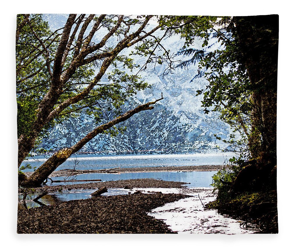 Creeks Fleece Blanket featuring the photograph Barnes Creek at Lake Crescent - Washington by Marie Jamieson