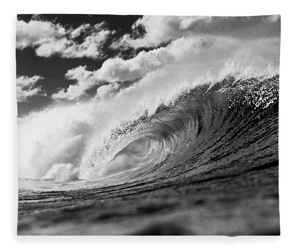 Black And White Fleece Blanket featuring the photograph Barrel Clouds by Sean Davey
