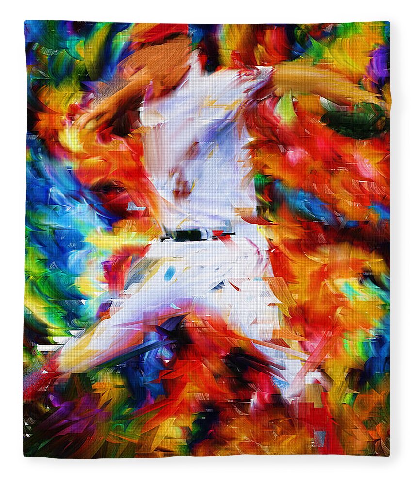 Baseball Fleece Blanket featuring the digital art Baseball I by Lourry Legarde