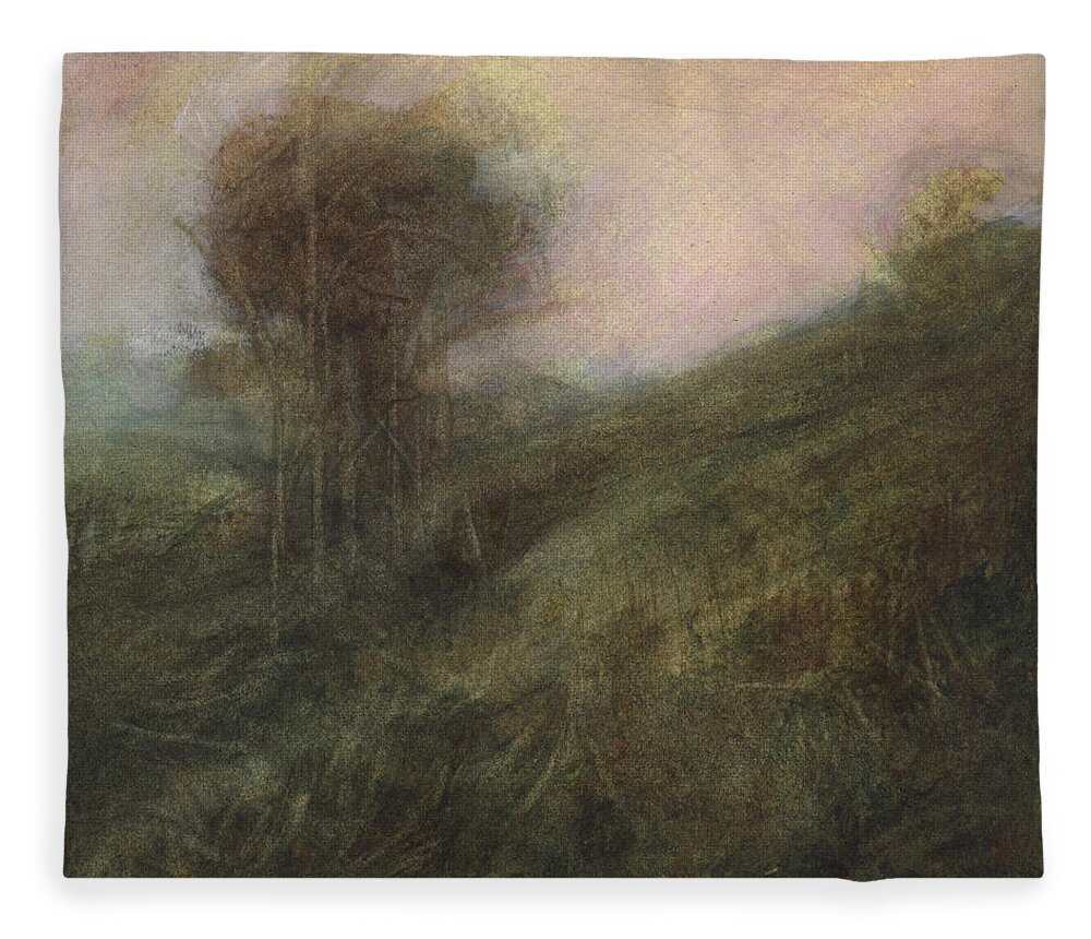 David Ladmore Fleece Blanket featuring the painting Beacon Hill September by David Ladmore