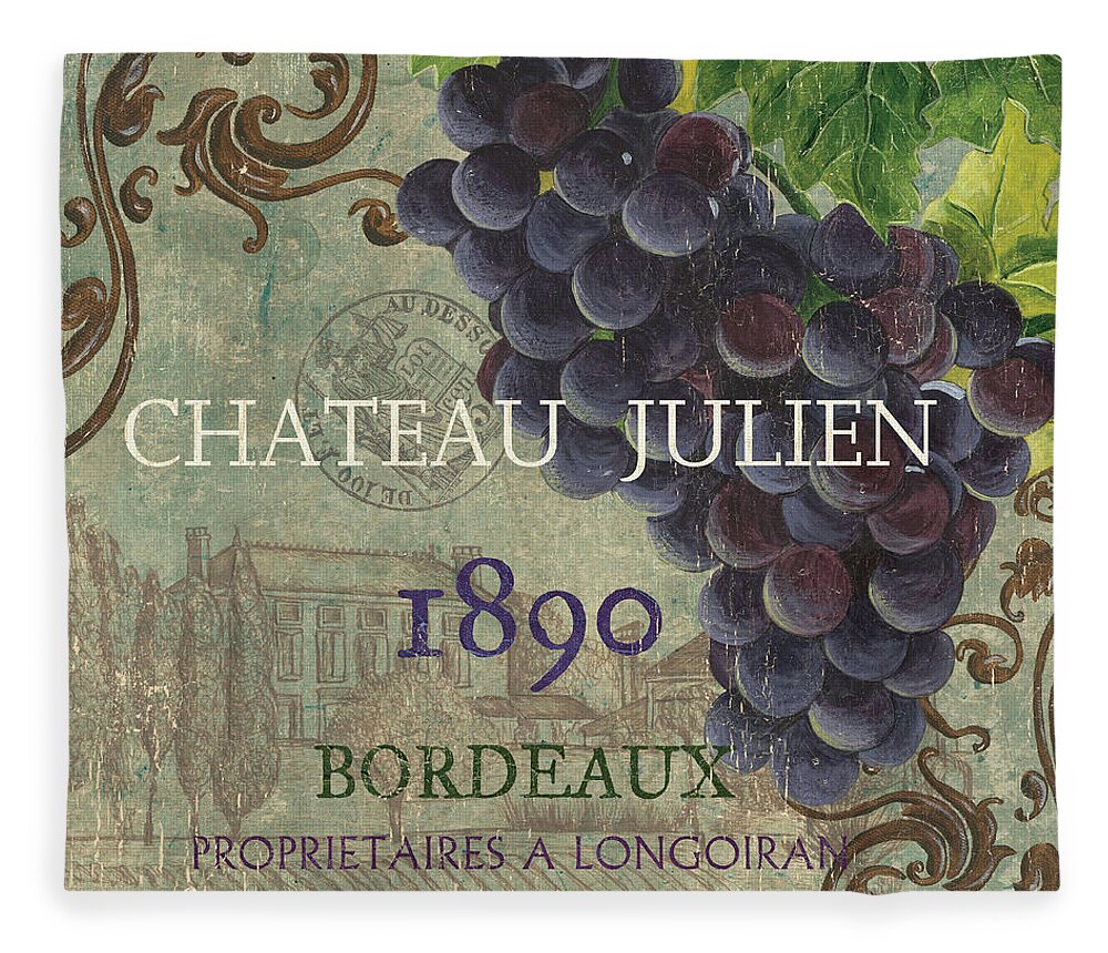 Wine Fleece Blanket featuring the painting Beaujolais Nouveau 2 by Debbie DeWitt