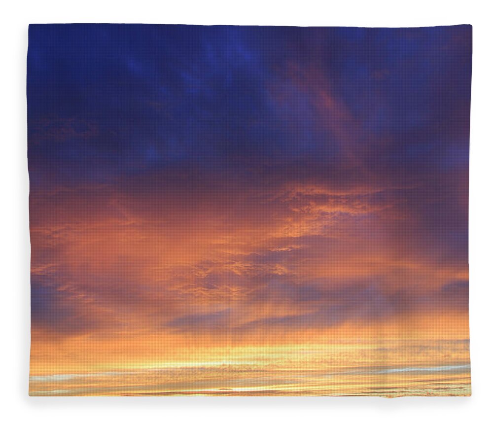 Orange Color Fleece Blanket featuring the photograph Beautiful Evening Sunset by Republica