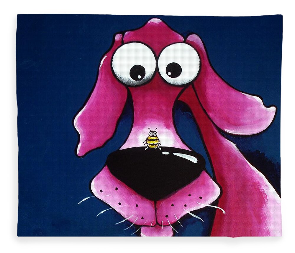 Pet Fleece Blanket featuring the painting BeeHave by Lucia Stewart
