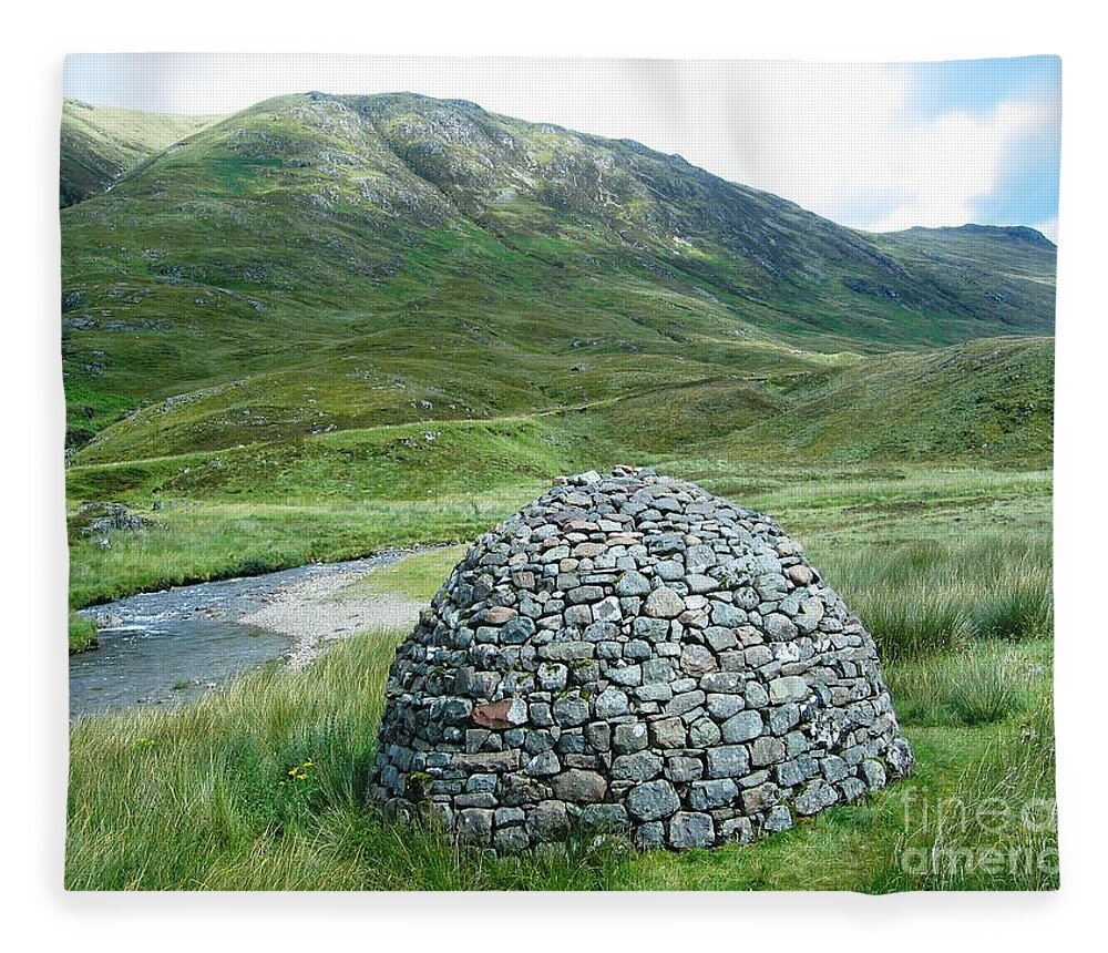 Scottish Highlands Fleece Blanket featuring the photograph Beehive Cairn by Denise Railey