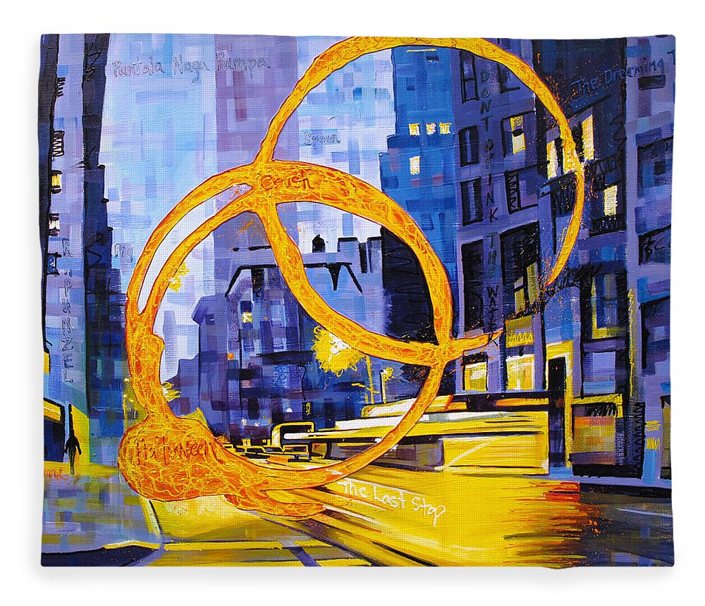 Dave Matthews Fleece Blanket featuring the painting Before These Crowded Streets by Joshua Morton