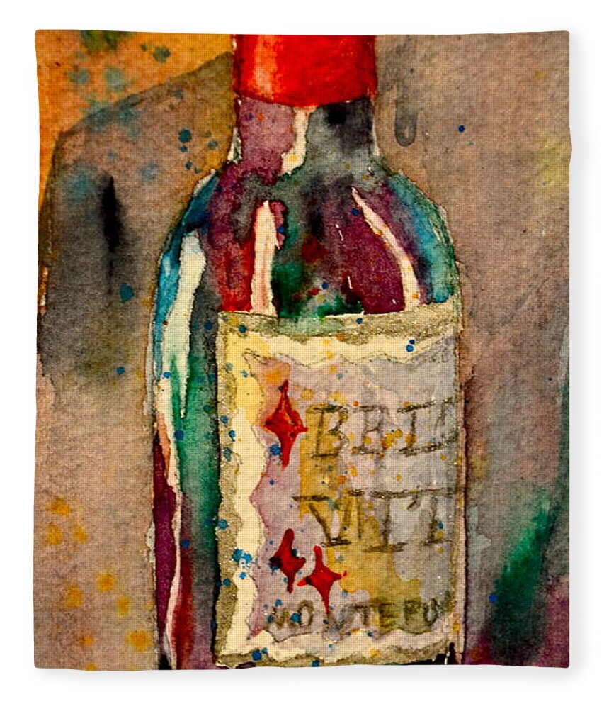 Wine Fleece Blanket featuring the painting Bella Vita by Beverley Harper Tinsley
