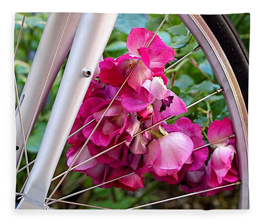 Bicycle Fleece Blanket featuring the photograph Bespoke Flower Arrangement by Rona Black