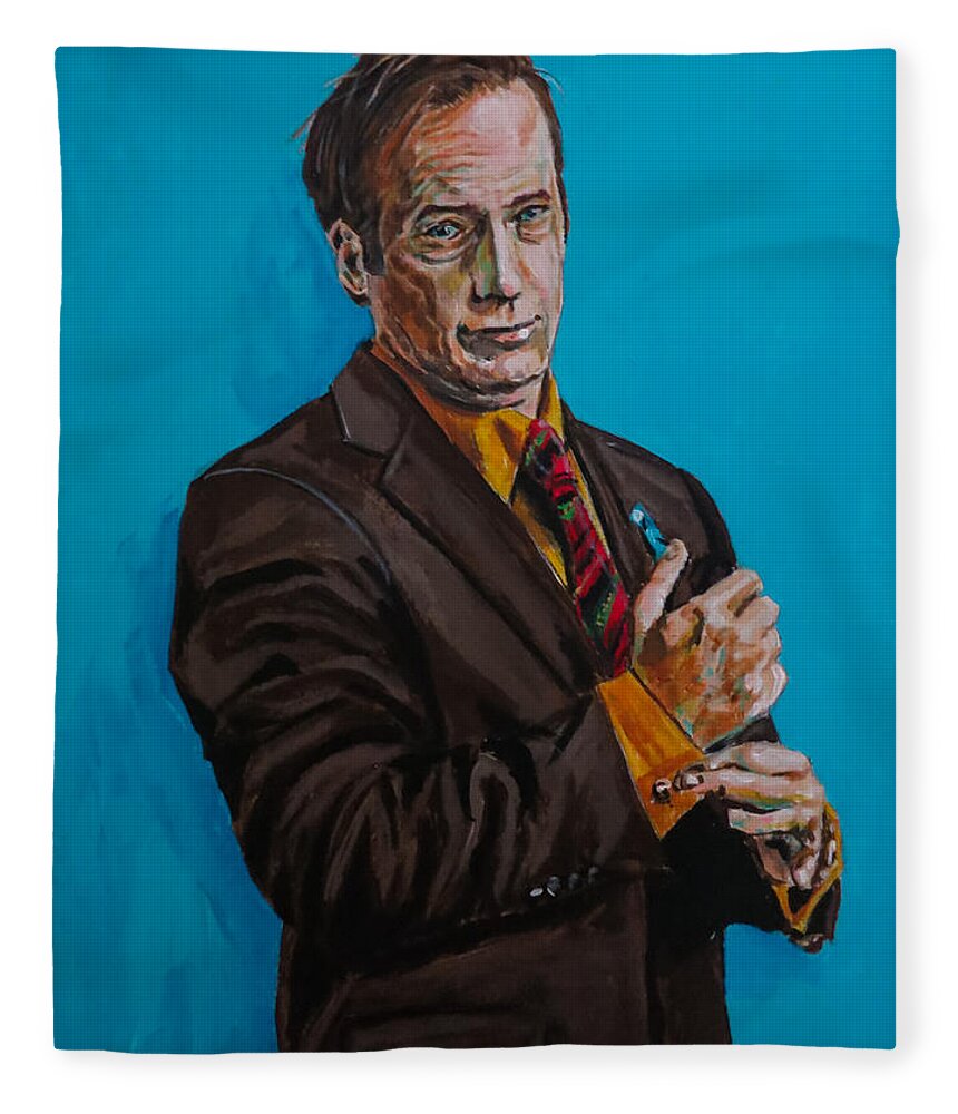 Portrait Fleece Blanket featuring the painting Better Call Saul by Joel Tesch
